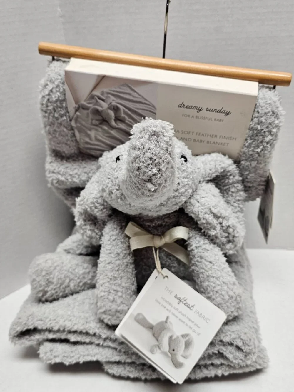 New Plush Dreamy Sunday Stuffed Animal Elephant Lovey & Security Blanket Gift